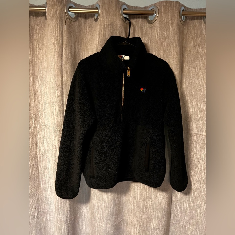 Aviator Nation Black Teddy Half Zip
